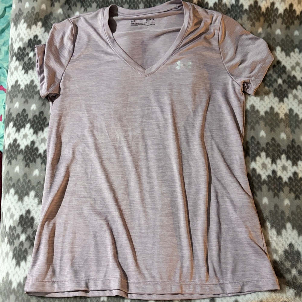 Under Armour Lavender V-Neck Tee